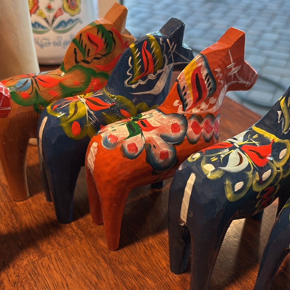 Colorful Swedish Dala Horse Figurines